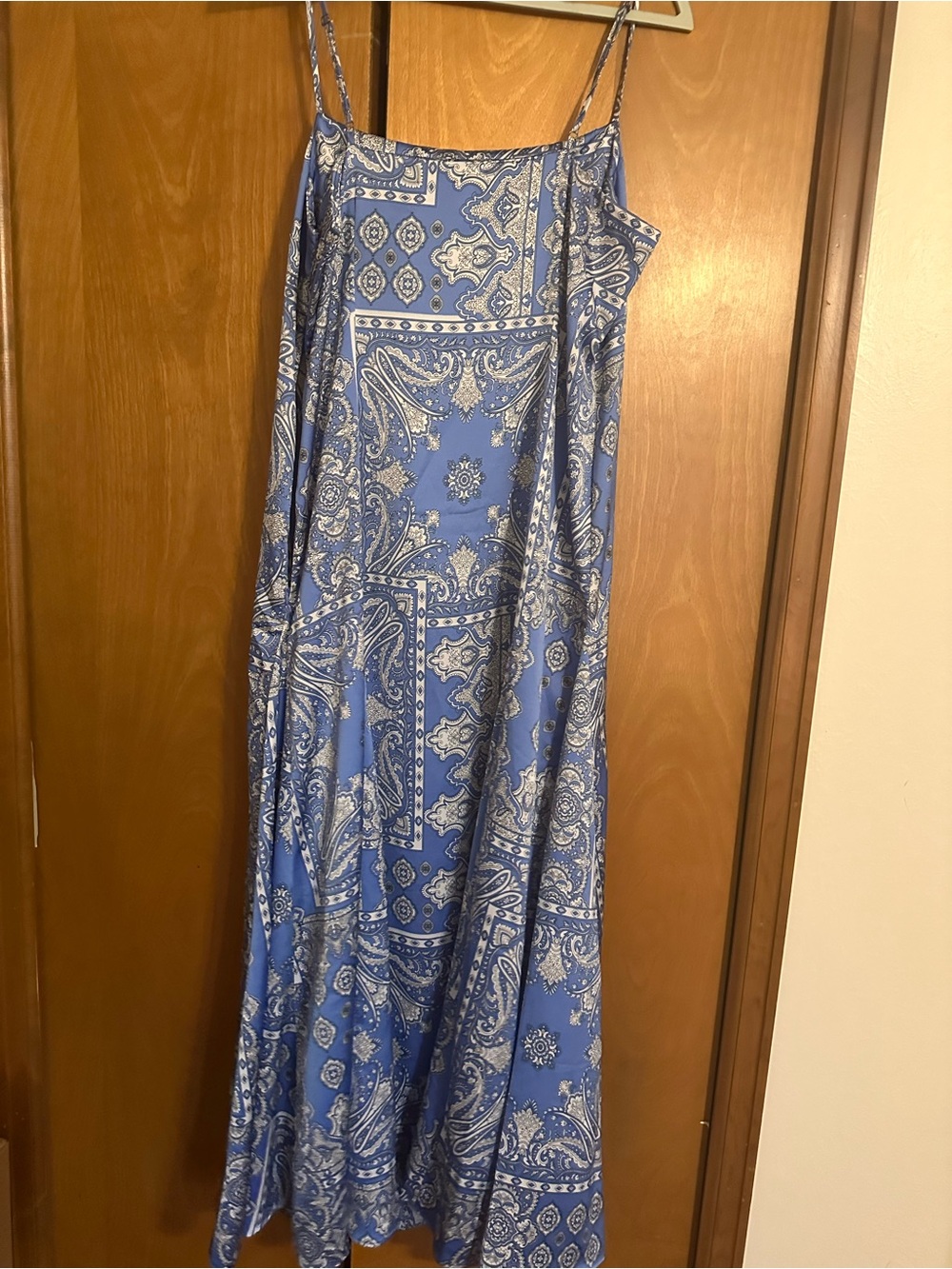 LOFT Blue and White Paisley Slip Dress